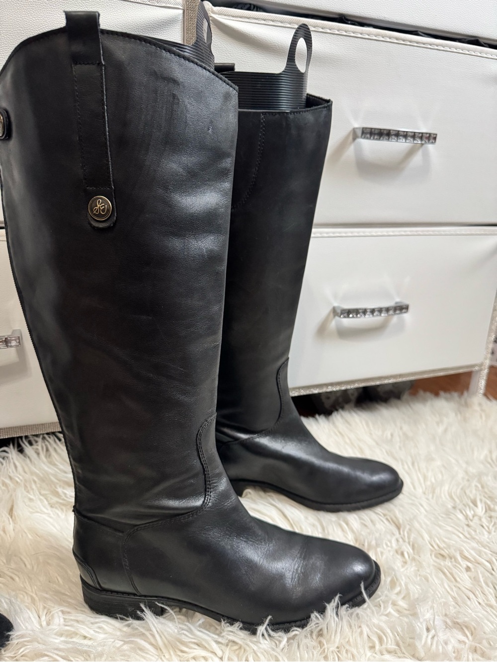 Sam Edelman penny 2 black leather riding boots size 8 women’s - Picture 2 of 6